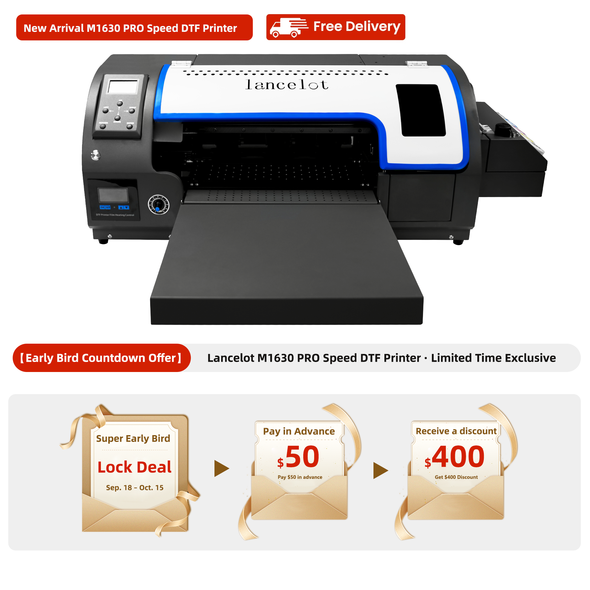 Early bird discount deposit: M1630 Pro Speed 13-inch A3 dtf printer