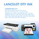 Lancelot DTF INK Combo Pack 500ML (2 White,1 Black,1 Cyan,1 Magenta,1 Yellow)