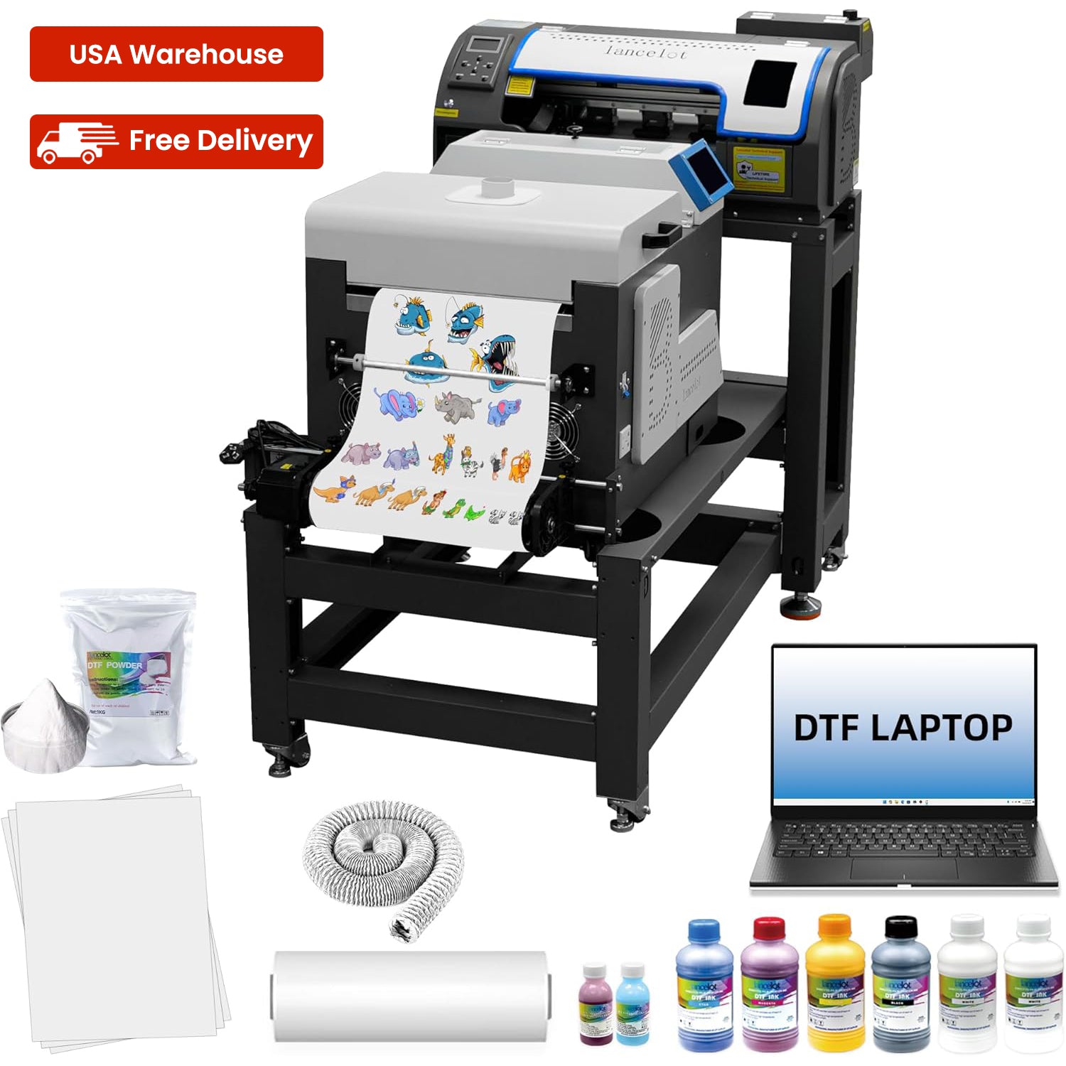 Lancelot M1630 DTF Printer + DTF Powder Shaker +All in-one Bracket