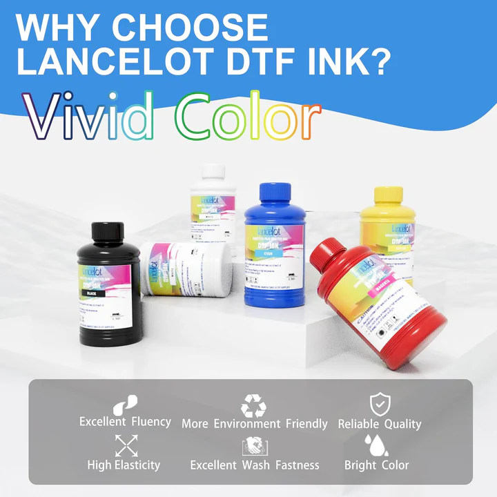 Lancelot 6 x 250ML DTF Ink + 12" Roll Film for T-Shirt Heat Transfer