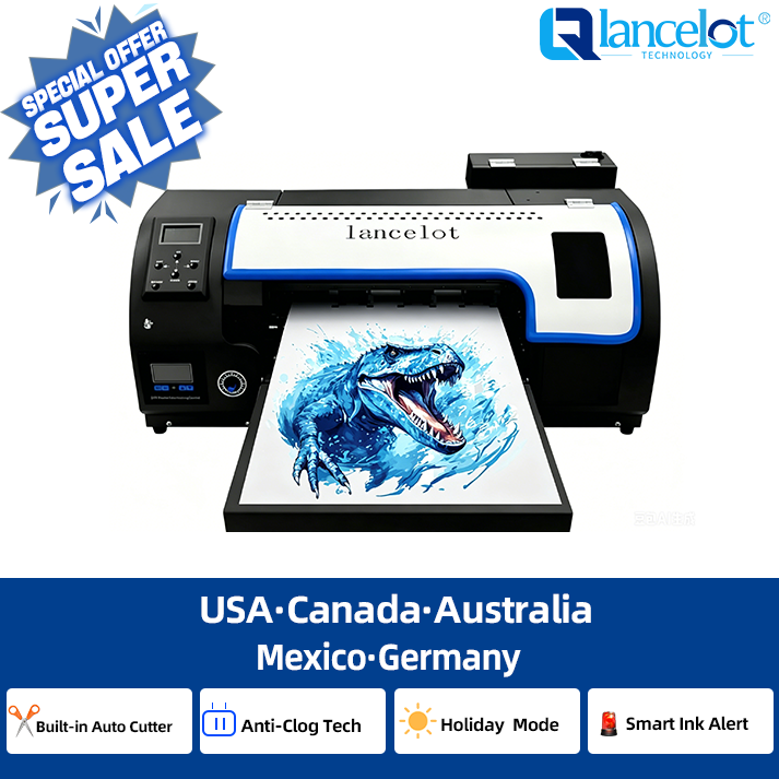 Lancelot Auto-Maintenance M1630 Pro DTF Bundle with Roll Feeder,White Ink Circulation for DIY T Shirt Printing