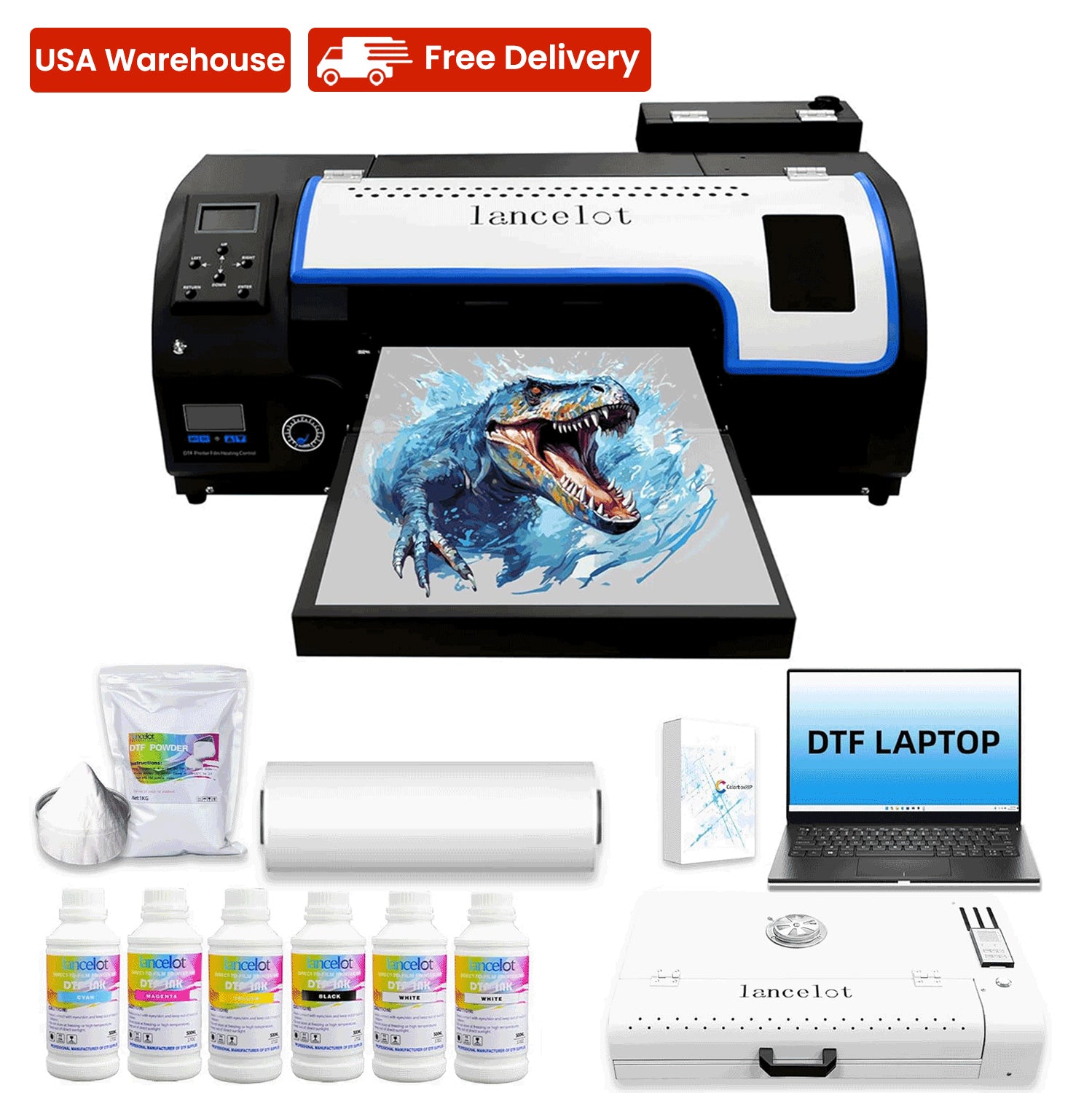 Lancelot M1630 PRO A3 DTF Printer Bundle Laptop& Oven