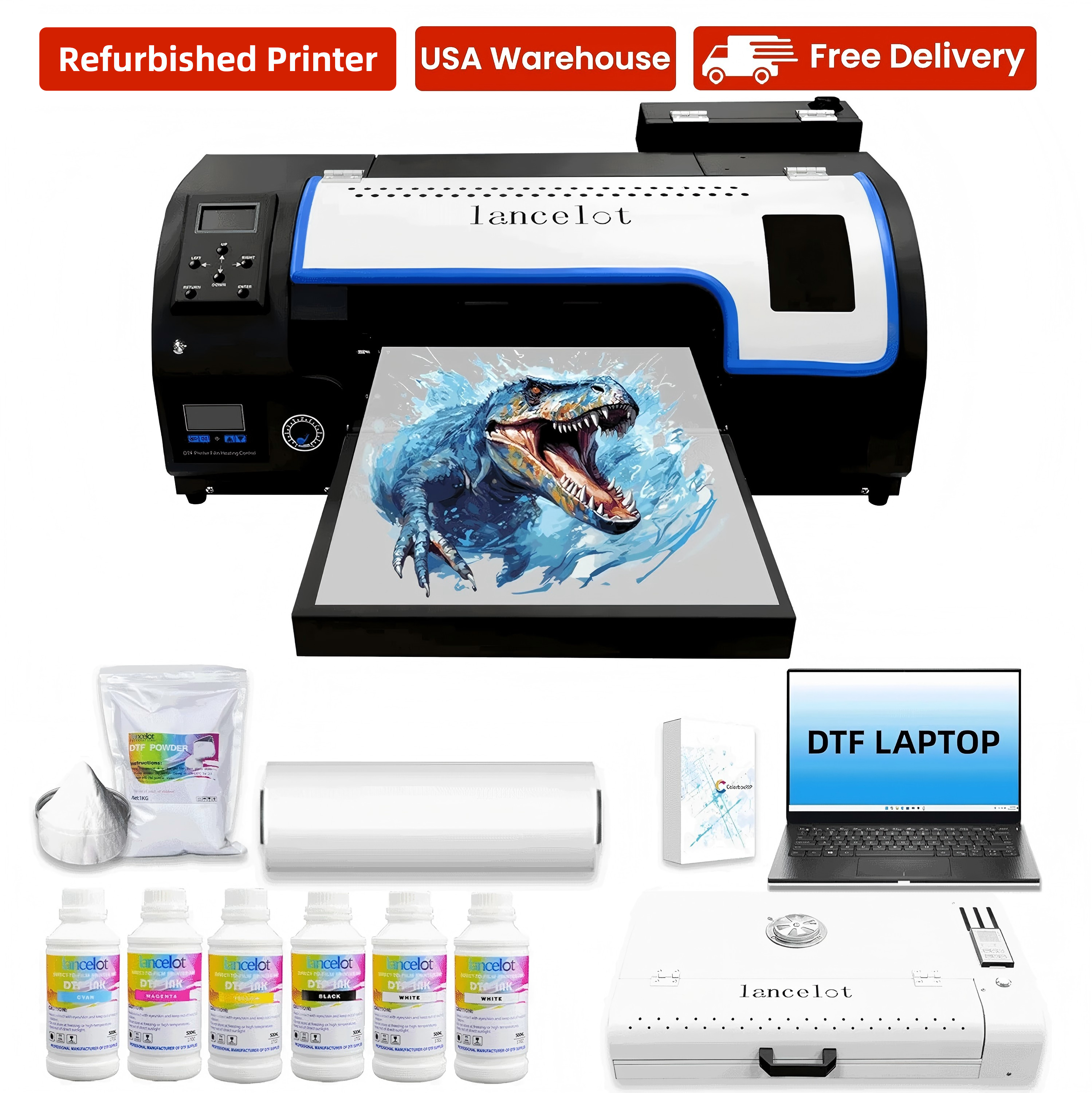 Lancelot M1630 PRO A3 Used DTF Printer Bundle Laptop& Oven（Refurbished Printer）