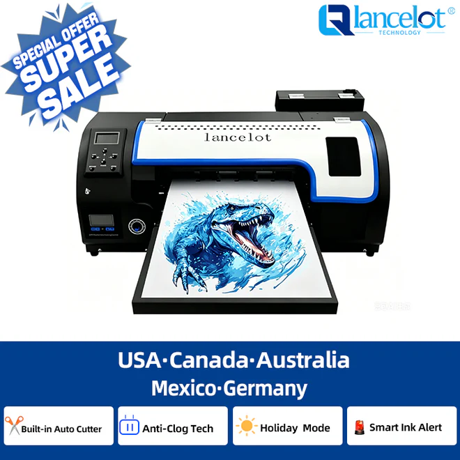 Lancelot A3 M1630 Pro DTF Printer Swift Shaker Bundle – with Laptop, Shaker & Ink + Film + Powder, Holiday Mode, Auto-Clean, Auto Cutter, Ink Alarm