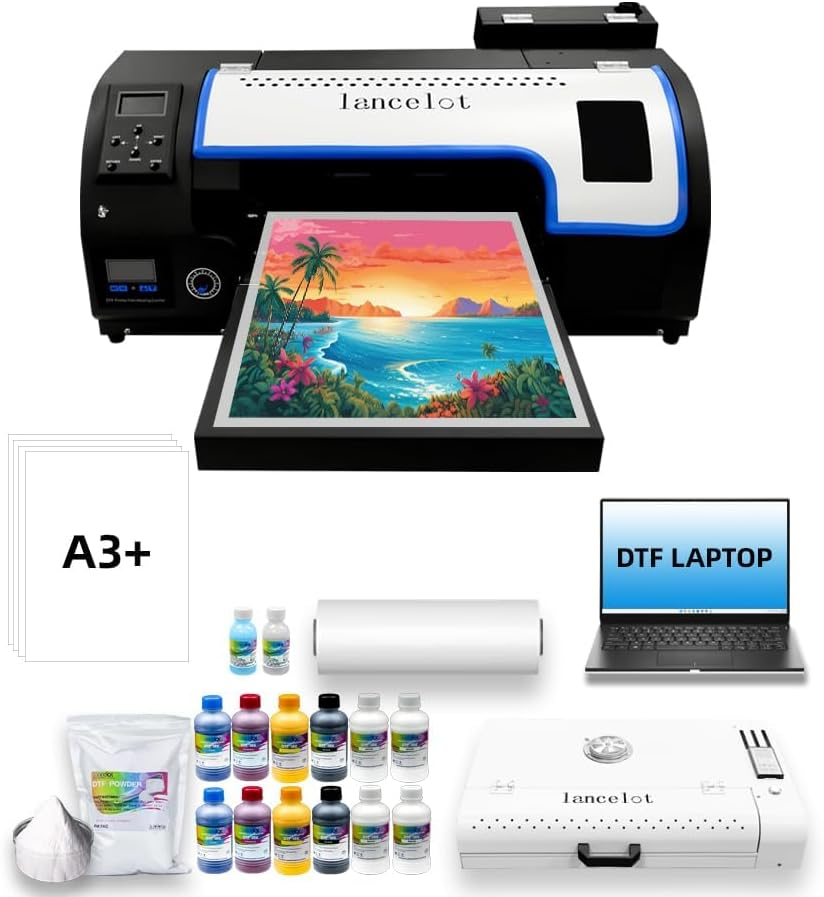 Lancelot Auto-Maintenance M1630 Pro DTF Bundle with Roll Feeder,White Ink Circulation for DIY T Shirt Printing